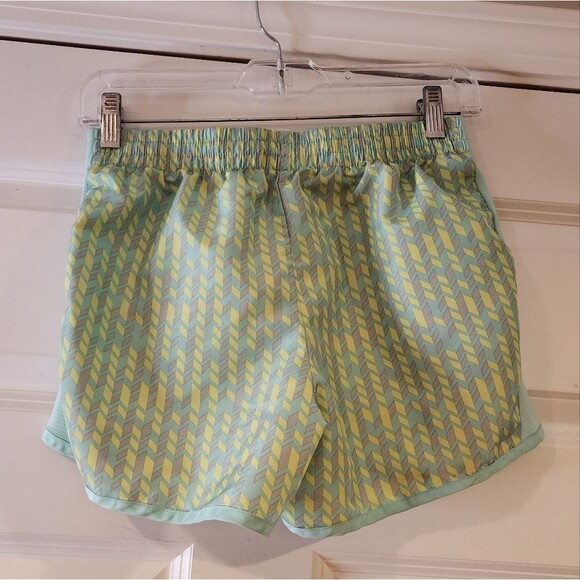 Danskin Now Mint Green and Yellow Patterned Shorts XS - Picture 3 of 3